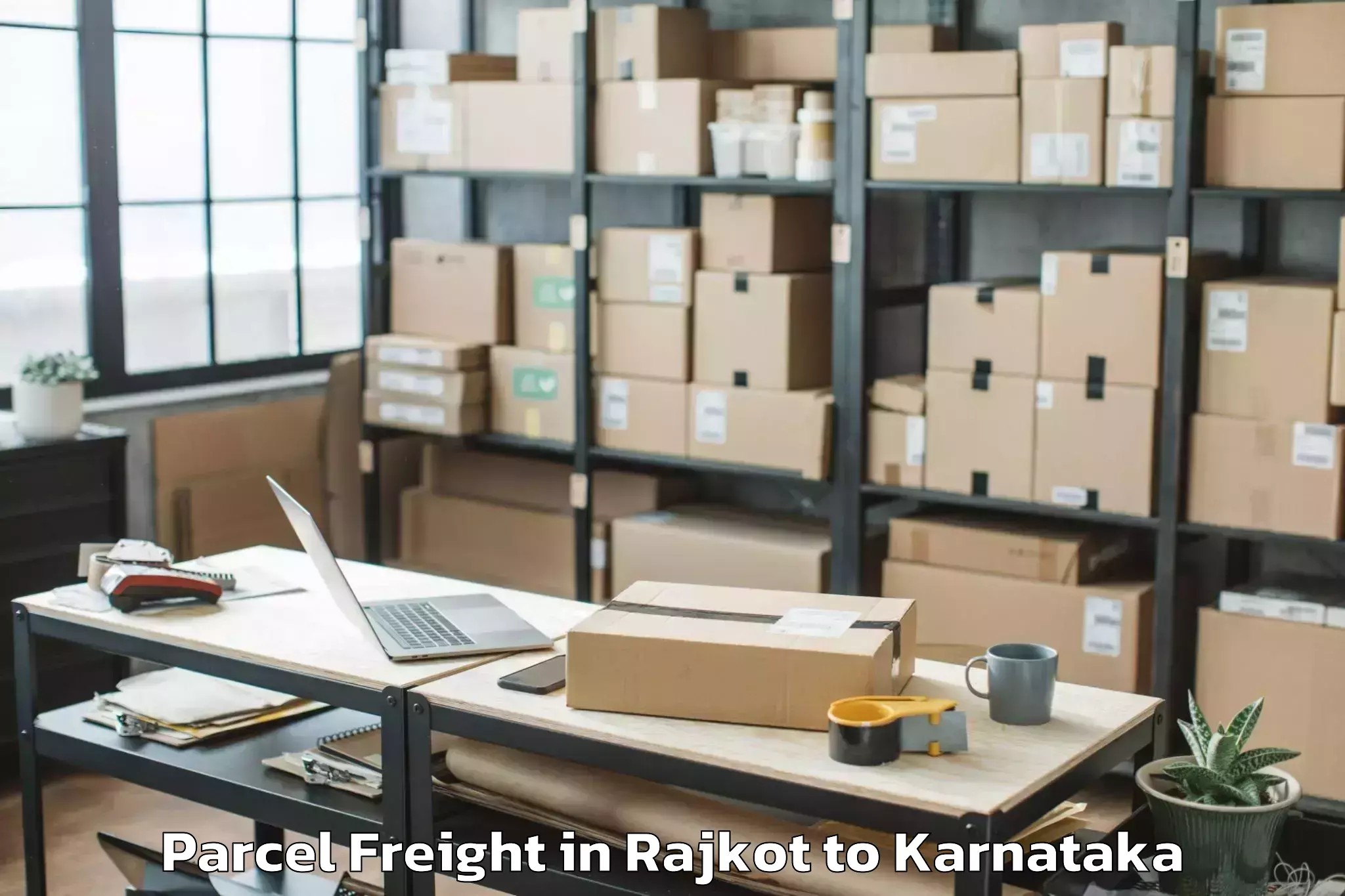 Hassle-Free Rajkot to Munirabad Parcel Freight